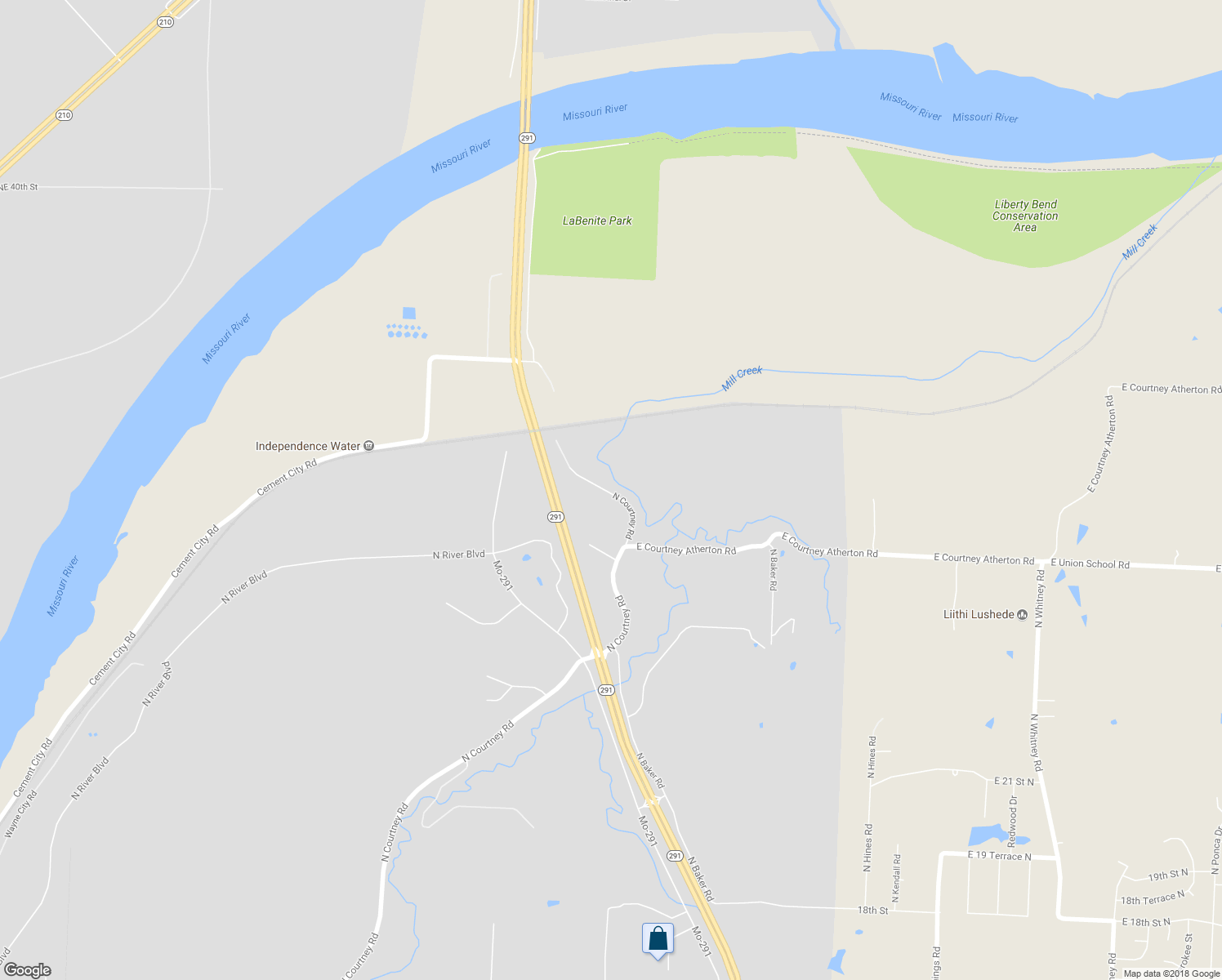 map of restaurants, bars, coffee shops, grocery stores, and more near 2711 North Courtney Road in Sugar Creek