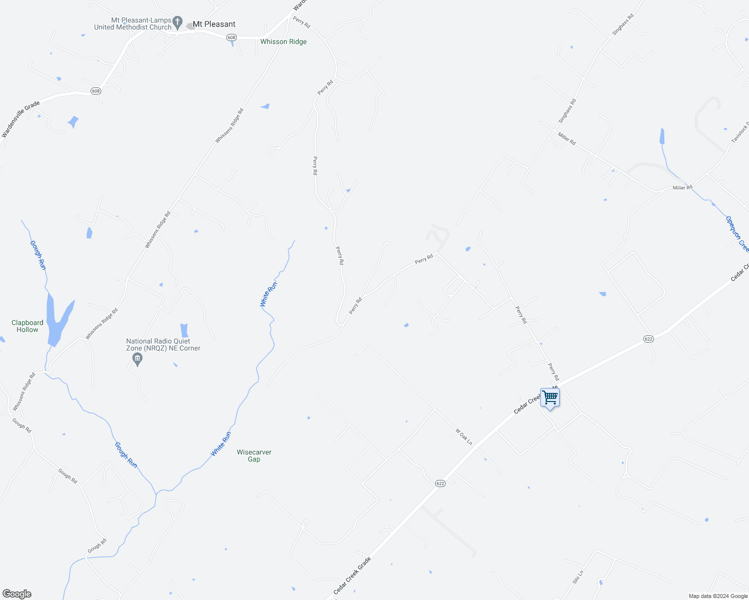 map of restaurants, bars, coffee shops, grocery stores, and more near 735 Perry Road in Winchester