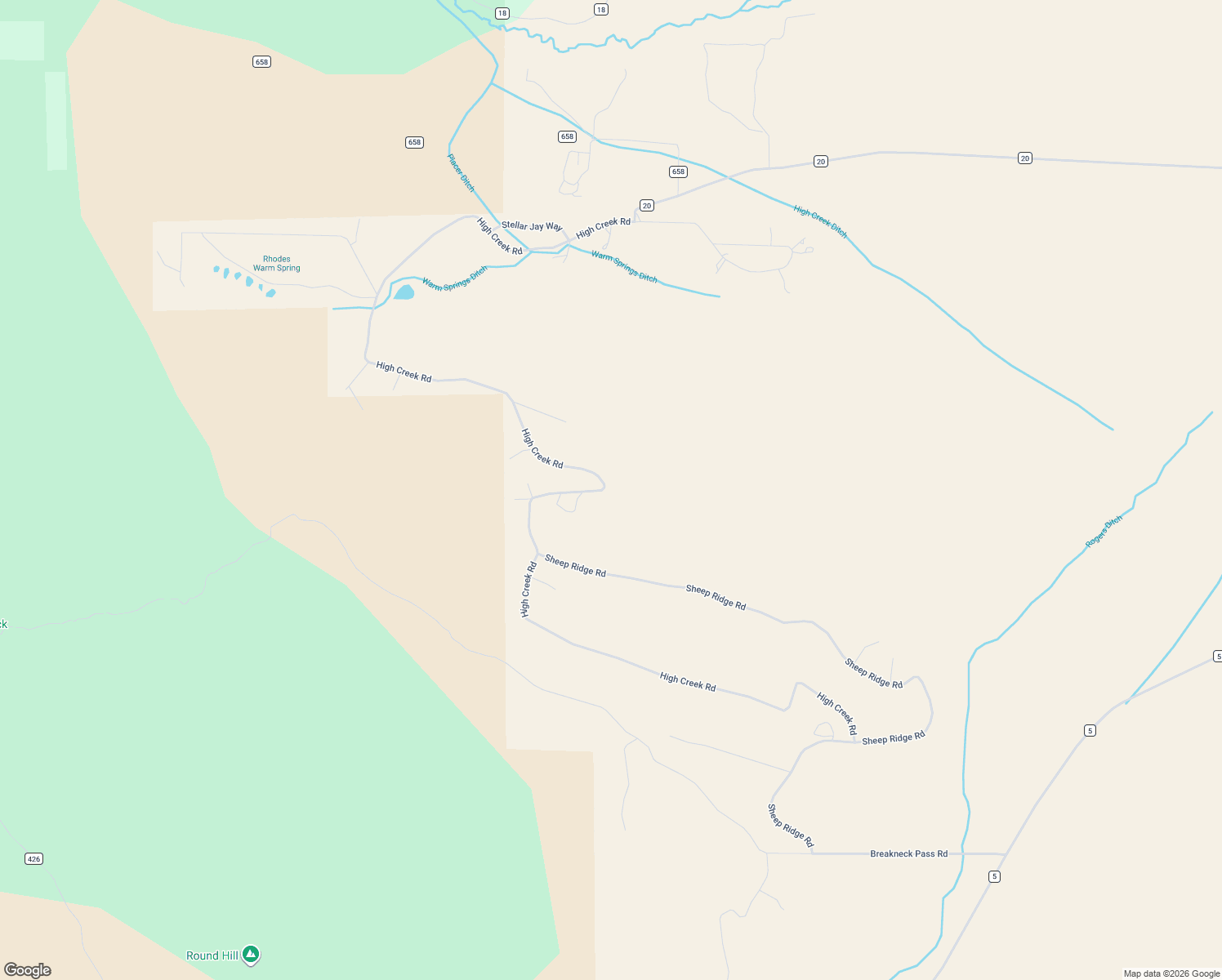 map of restaurants, bars, coffee shops, grocery stores, and more near 1899 High Creek Road in Fairplay