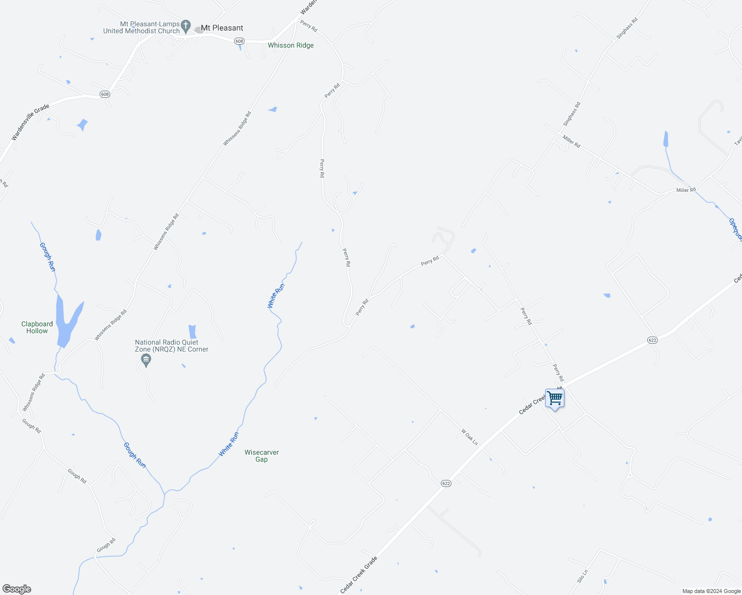 map of restaurants, bars, coffee shops, grocery stores, and more near 735 Perry Road in Winchester