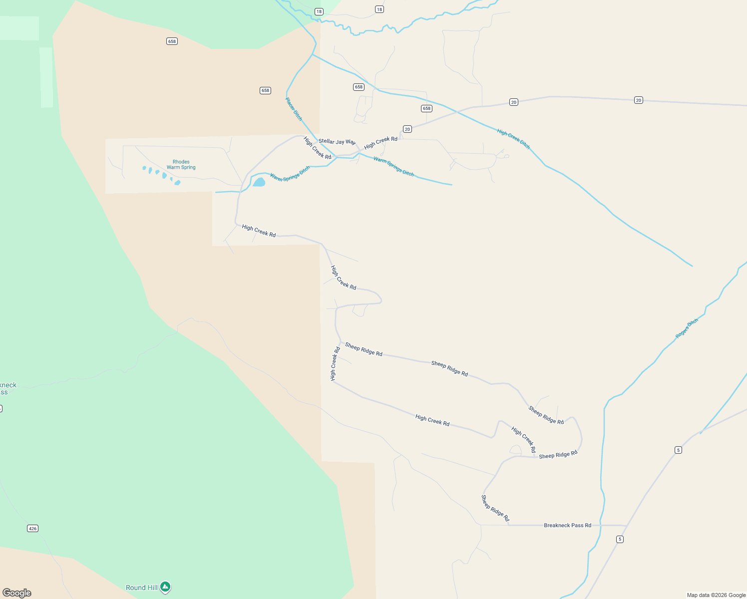 map of restaurants, bars, coffee shops, grocery stores, and more near 1899 High Creek Road in Fairplay