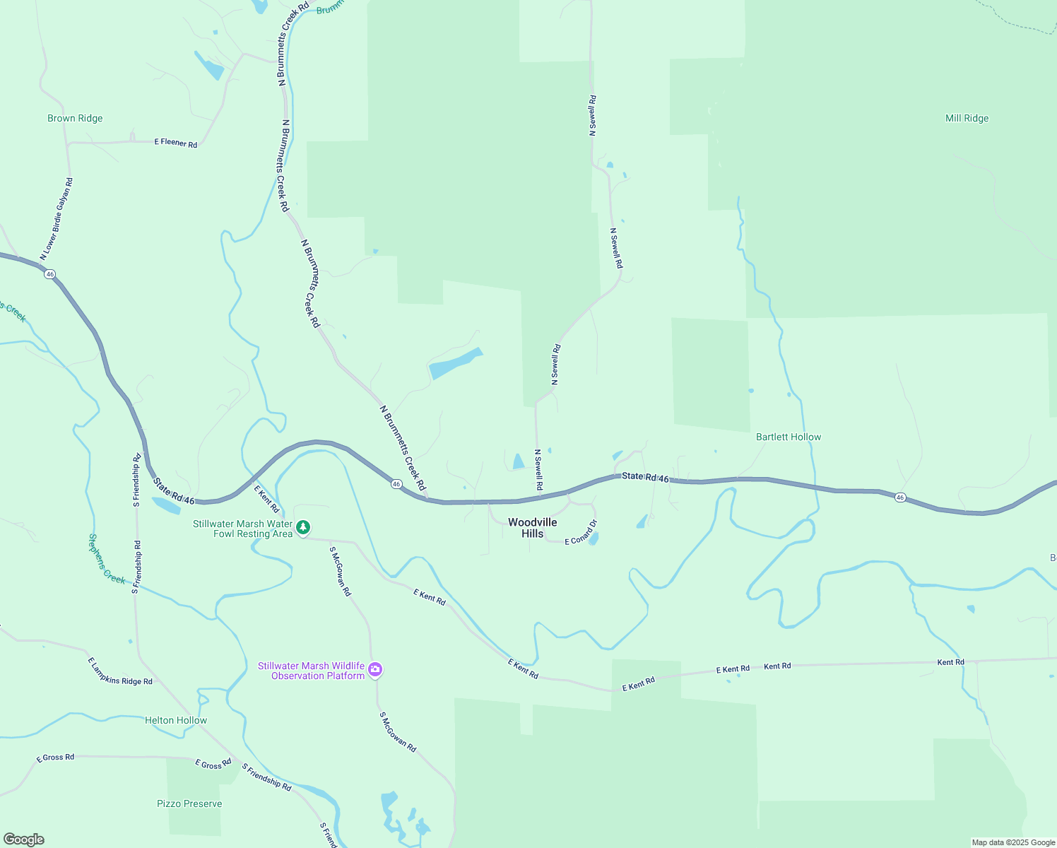 map of restaurants, bars, coffee shops, grocery stores, and more near 101 North Sewell Road in Bloomington