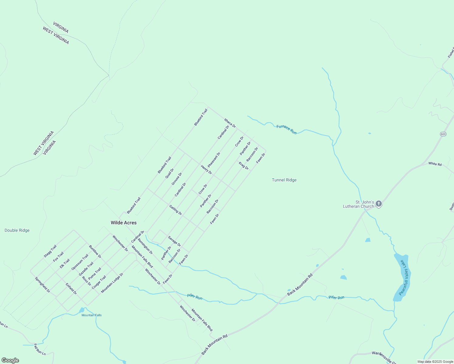 map of restaurants, bars, coffee shops, grocery stores, and more near 703 Raccoon Drive in Winchester
