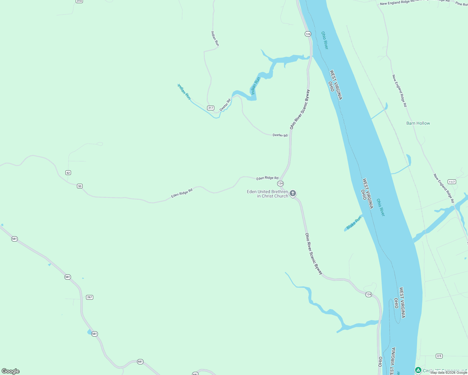 map of restaurants, bars, coffee shops, grocery stores, and more near 53755 Eden Ridge Road in Reedsville