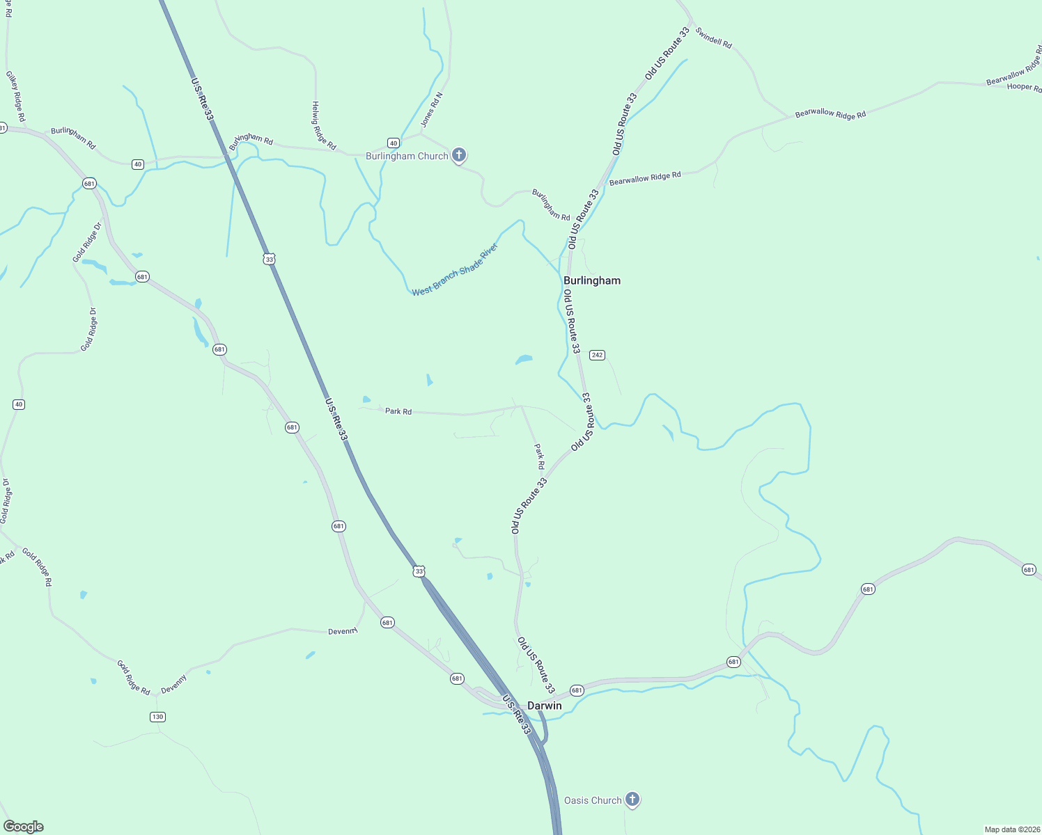 map of restaurants, bars, coffee shops, grocery stores, and more near 40779-41057 Park Road in Shade