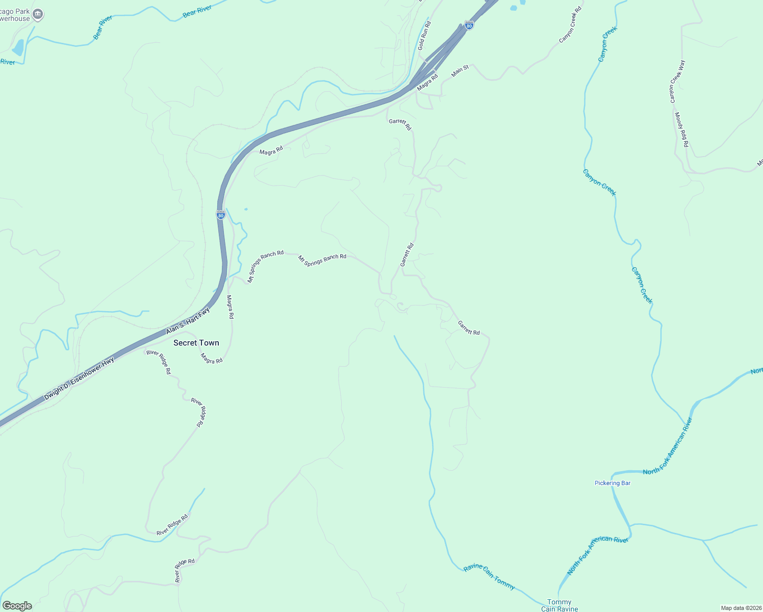 map of restaurants, bars, coffee shops, grocery stores, and more near 31180 Knob Cone Road in Gold Run