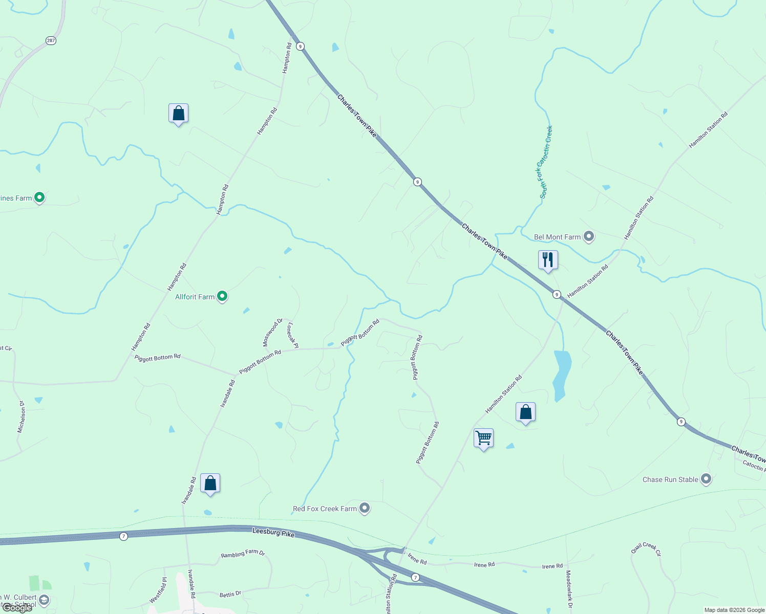 map of restaurants, bars, coffee shops, grocery stores, and more near 16524 Lance Trail Ct in Hamilton