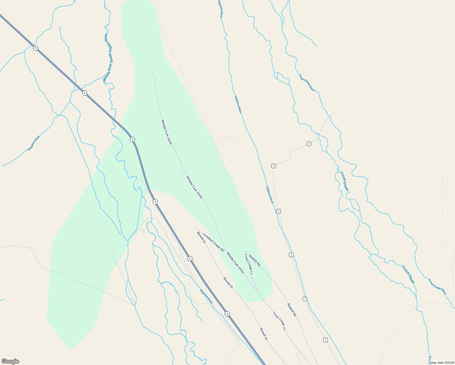 map of restaurants, bars, coffee shops, grocery stores, and more near 1941 Redhill Road in Fairplay