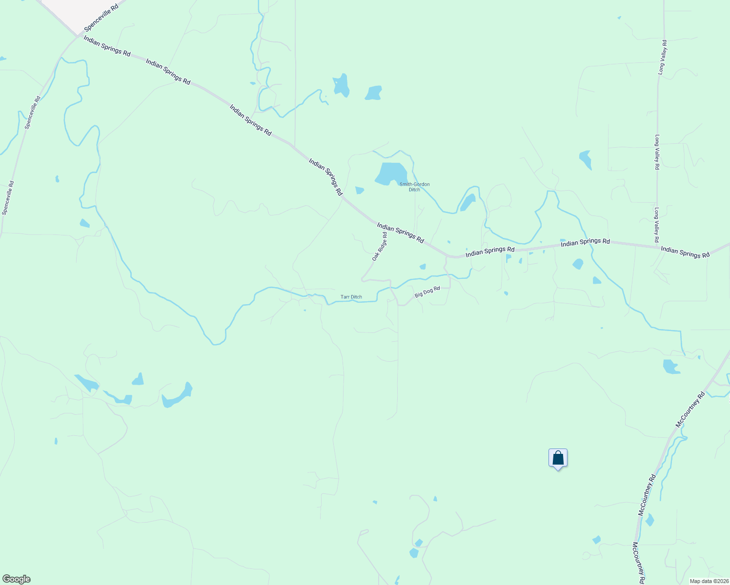 map of restaurants, bars, coffee shops, grocery stores, and more near 13966 Oak Ridge Road in Penn Valley