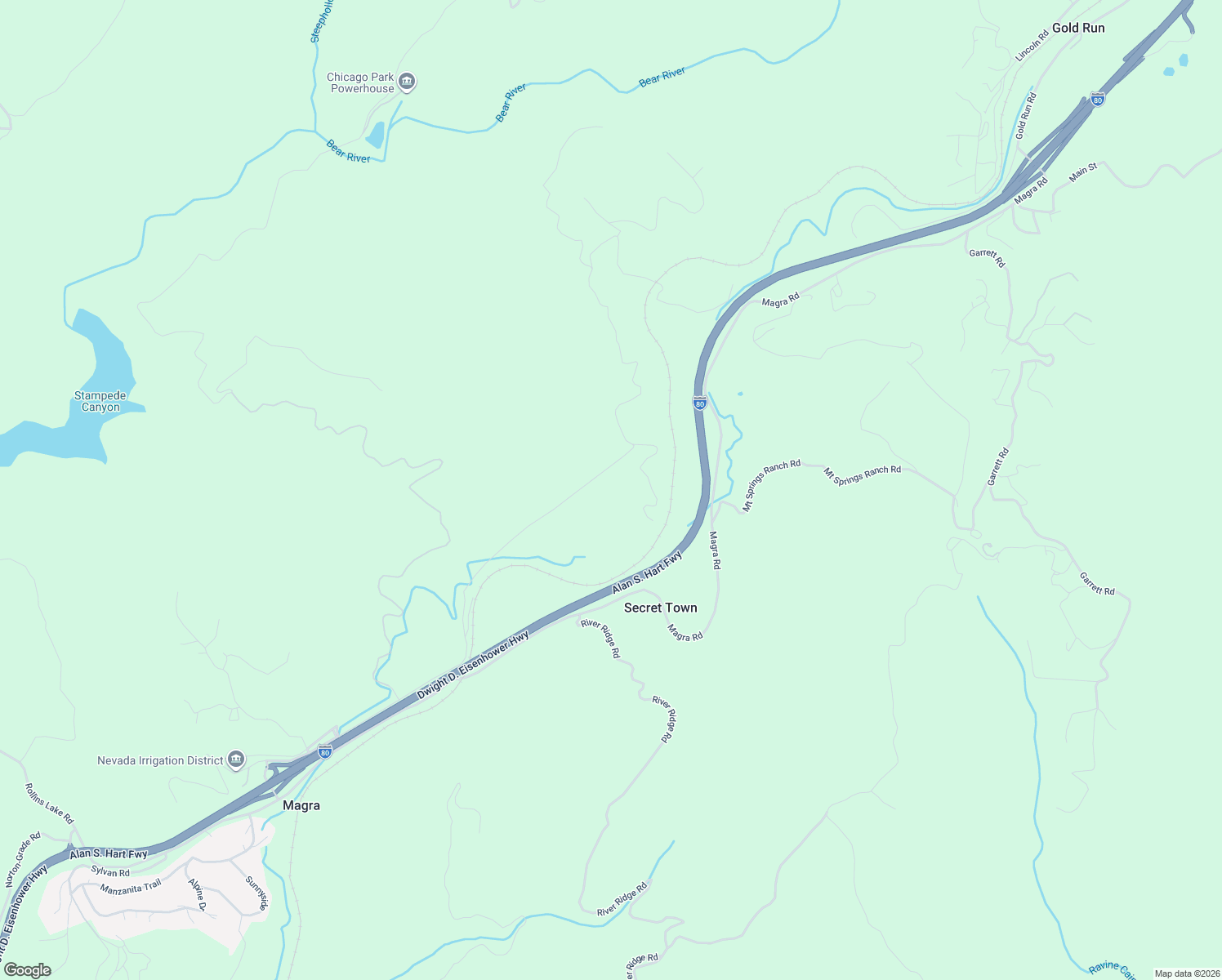 map of restaurants, bars, coffee shops, grocery stores, and more near 29115 Secret Town Road in Colfax