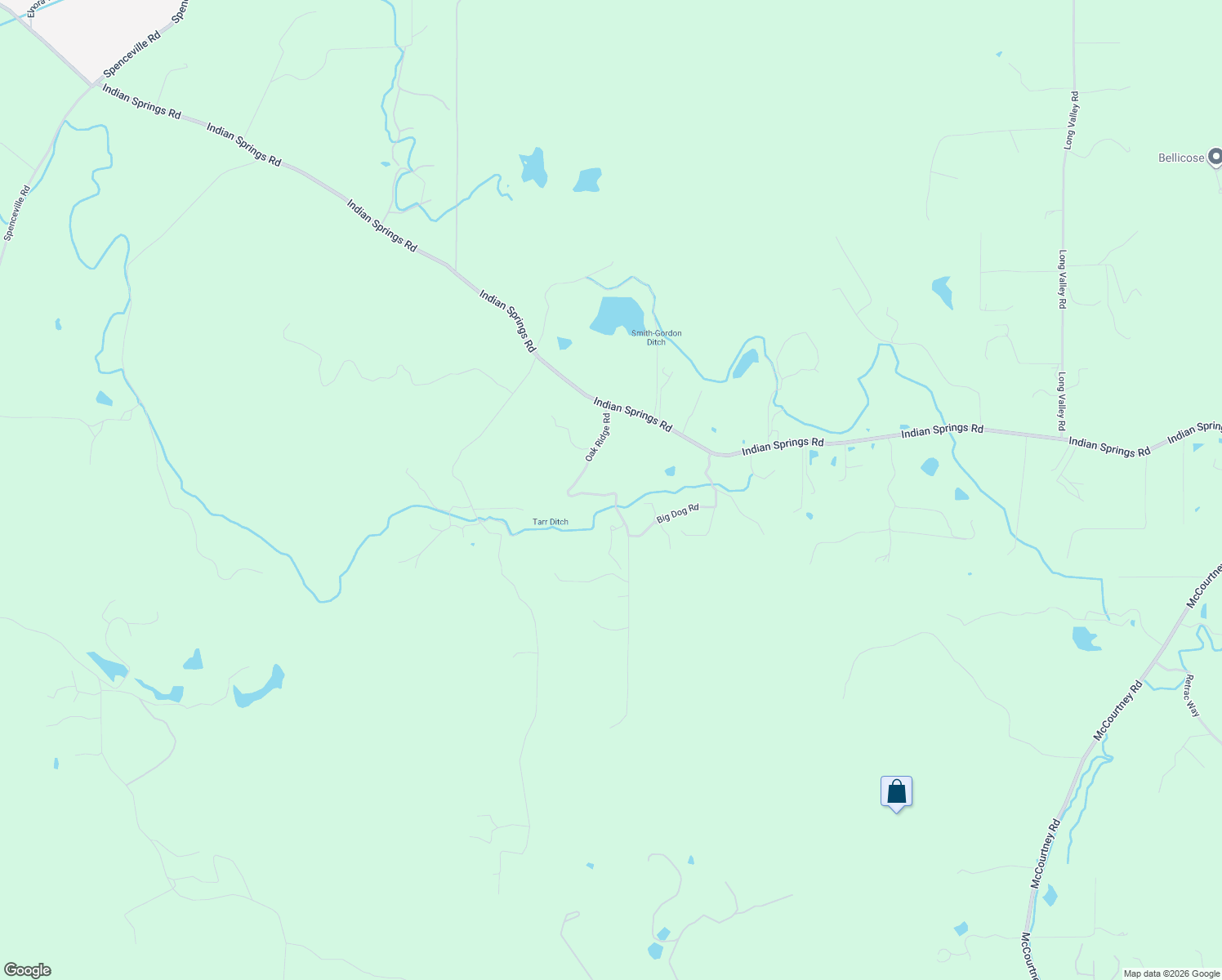 map of restaurants, bars, coffee shops, grocery stores, and more near 13966 Oak Ridge Road in Penn Valley