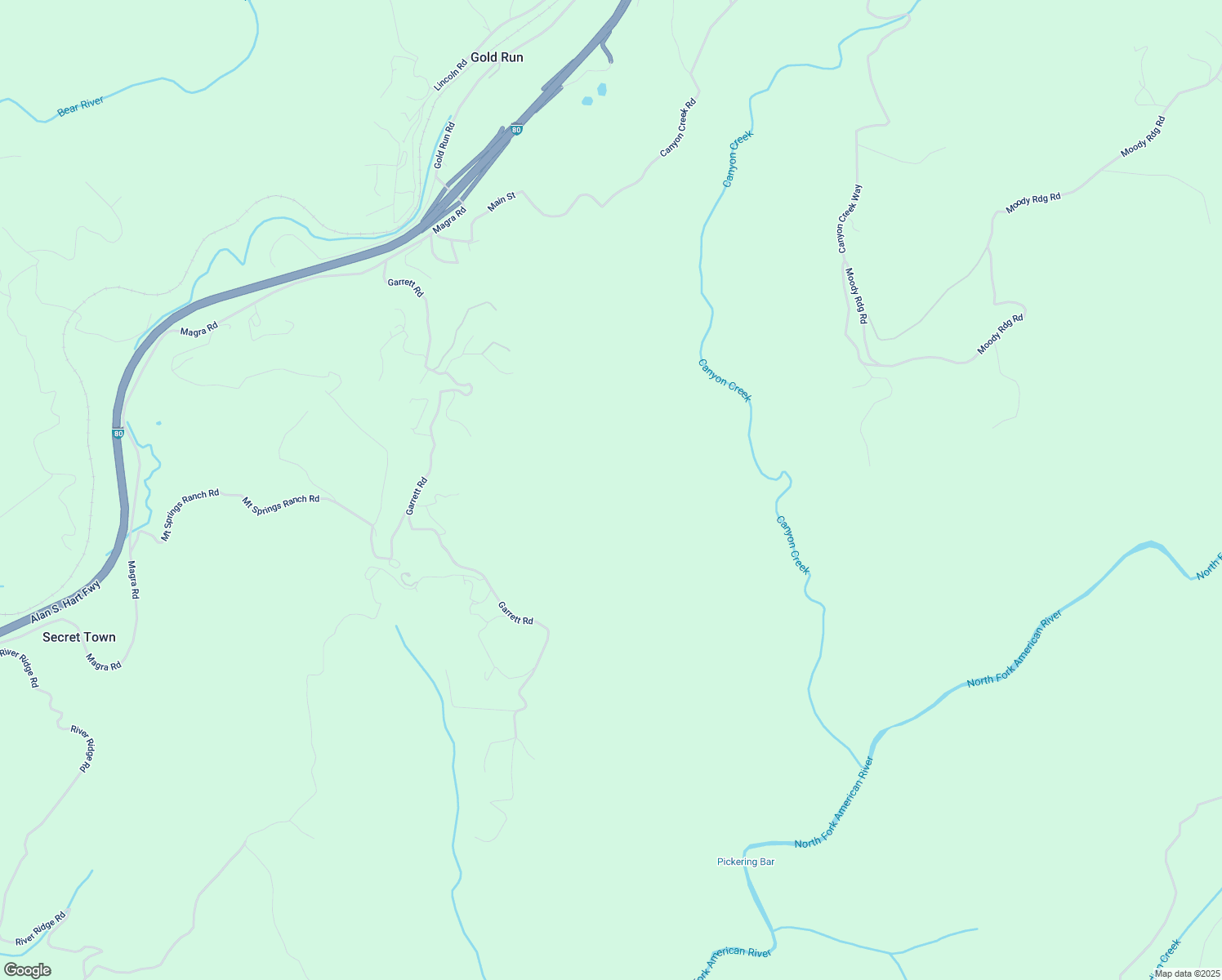 map of restaurants, bars, coffee shops, grocery stores, and more near in Gold Run