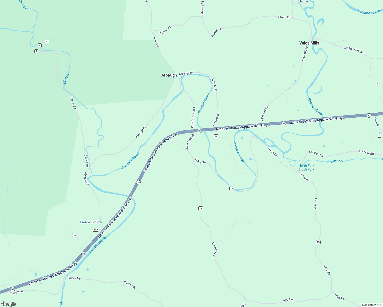 map of restaurants, bars, coffee shops, grocery stores, and more near 37933 Mound Hill Road in Wilkesville