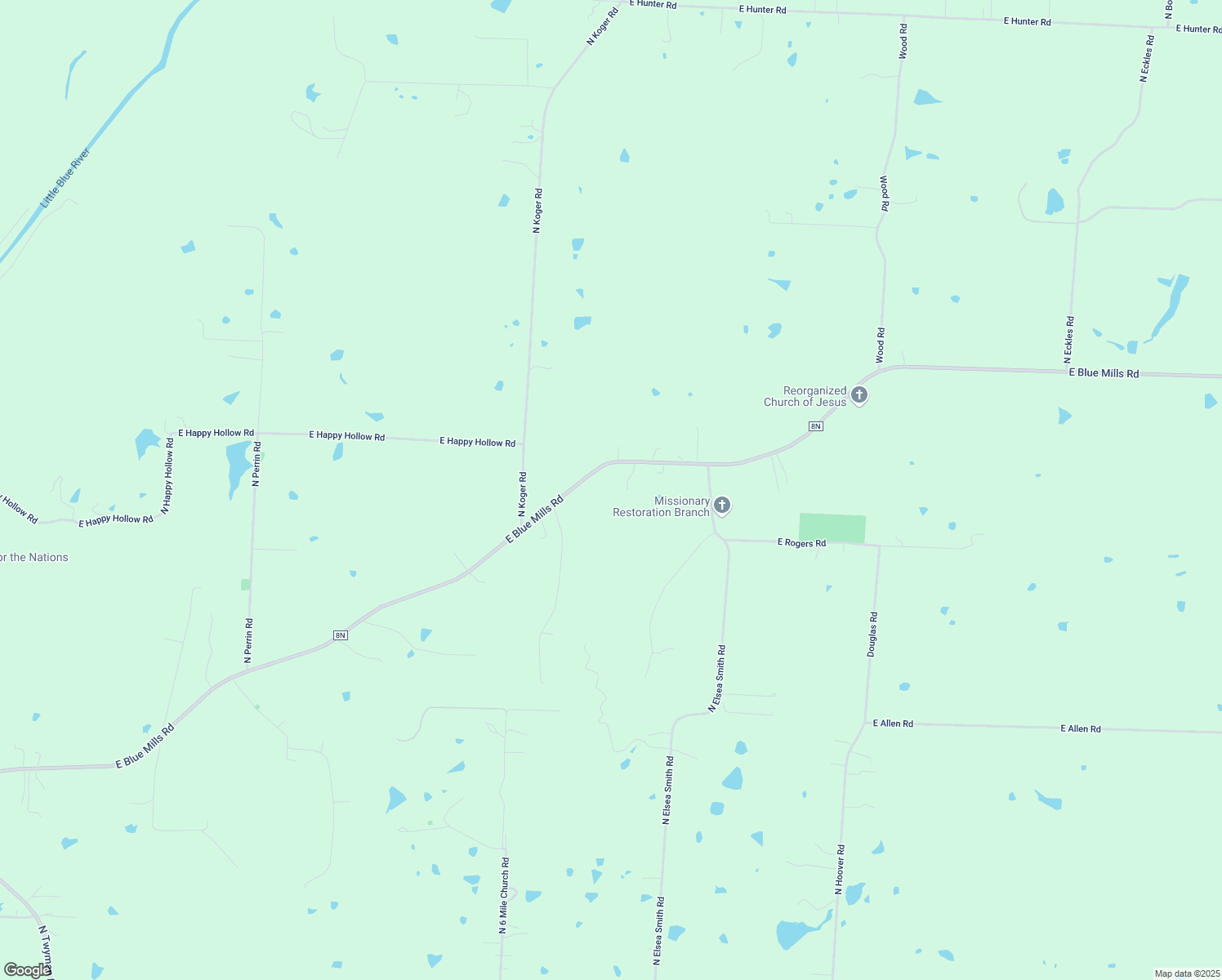 map of restaurants, bars, coffee shops, grocery stores, and more near 26307 East Blue Mills Road in Sibley