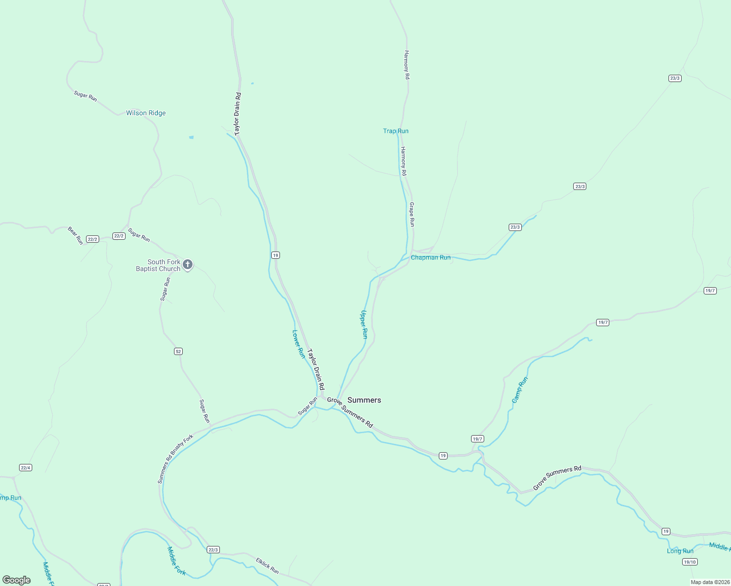 map of restaurants, bars, coffee shops, grocery stores, and more near 545 Harmony Road in West Union