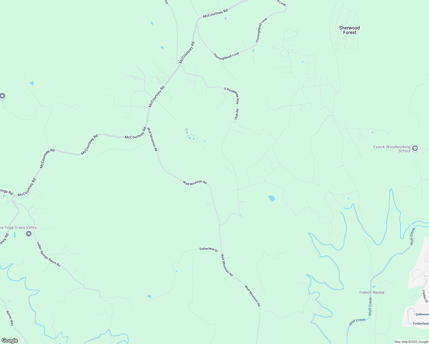 map of restaurants, bars, coffee shops, grocery stores, and more near 15415 Wolf Mountain Road in Grass Valley