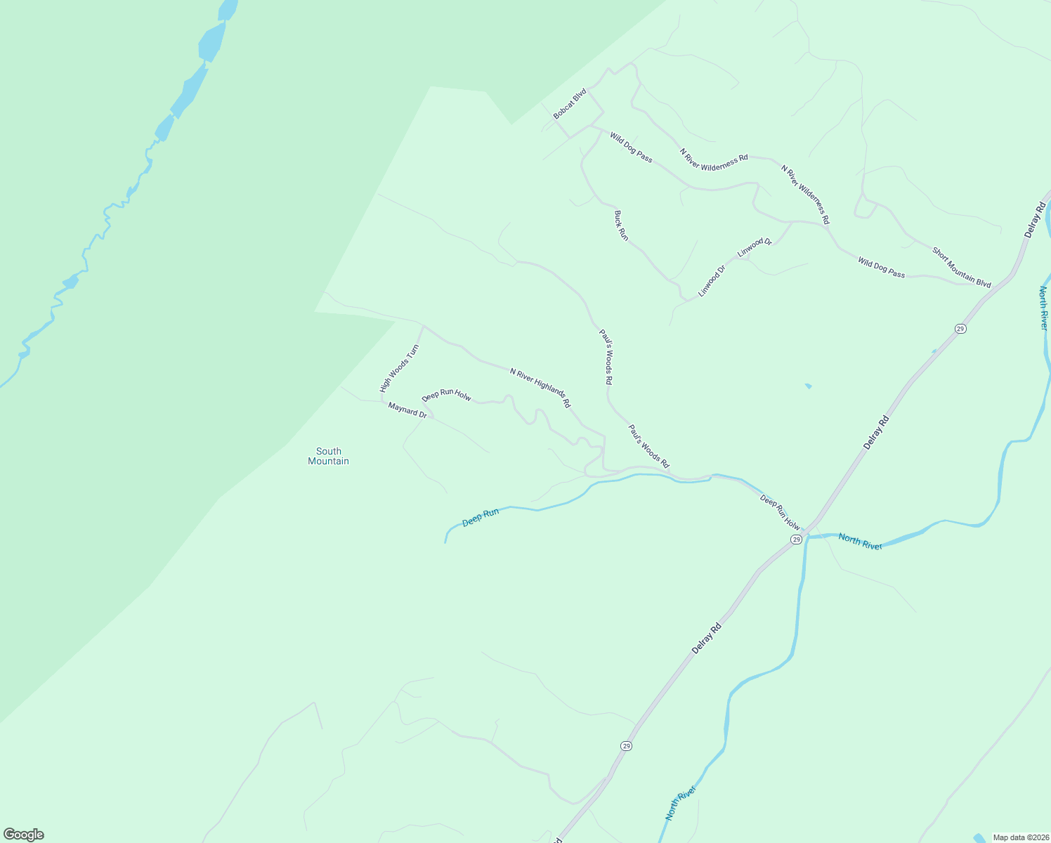 map of restaurants, bars, coffee shops, grocery stores, and more near High Mountain Meadows Road in Baker
