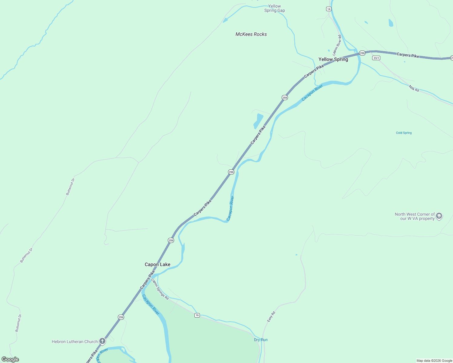 map of restaurants, bars, coffee shops, grocery stores, and more near 9311 Carpers Pike in Wardensville