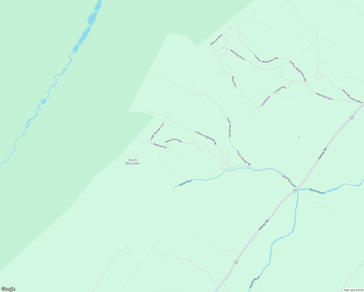 map of restaurants, bars, coffee shops, grocery stores, and more near High Mountain Meadows Road in Baker