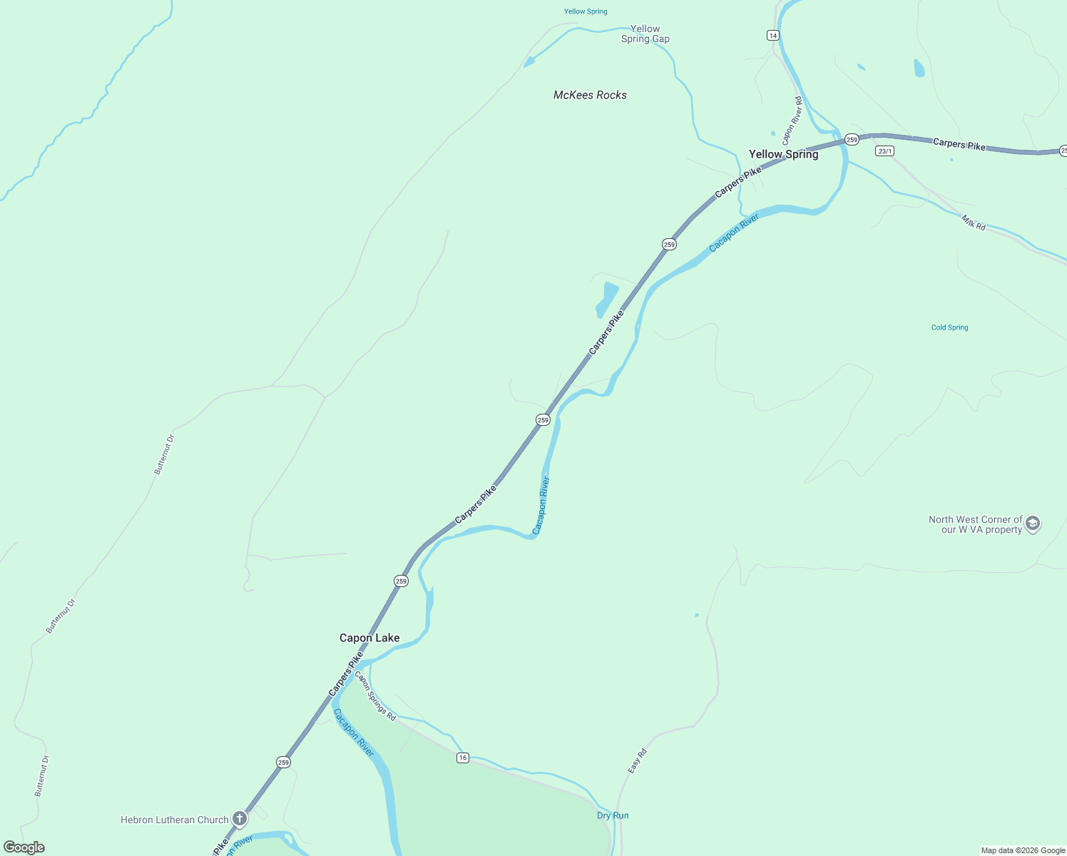 map of restaurants, bars, coffee shops, grocery stores, and more near 9311 Carpers Pike in Wardensville