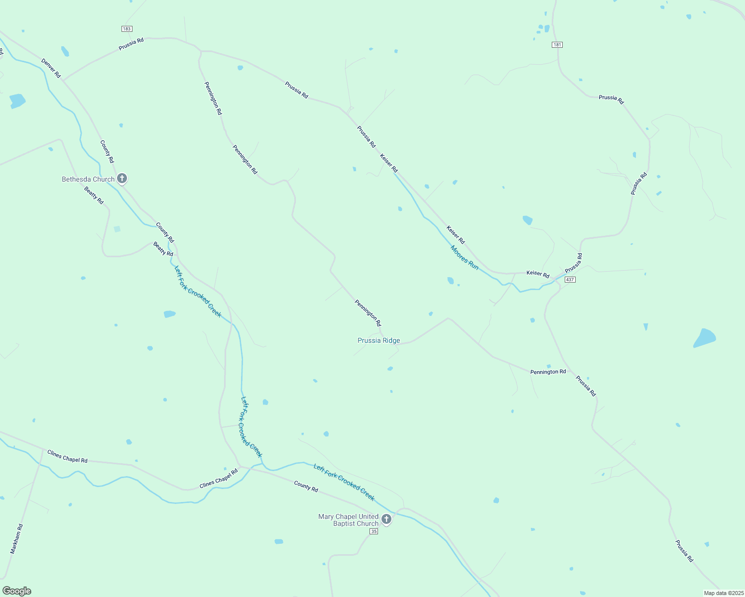 map of restaurants, bars, coffee shops, grocery stores, and more near 1491 Pennington Road in Waverly