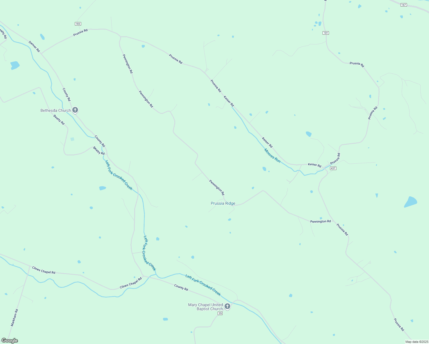 map of restaurants, bars, coffee shops, grocery stores, and more near 1491 Pennington Road in Waverly