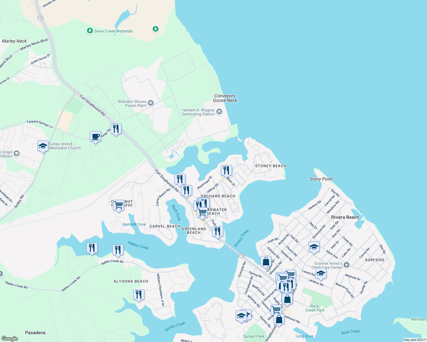 map of restaurants, bars, coffee shops, grocery stores, and more near 904 Waterview Drive in Riviera Beach