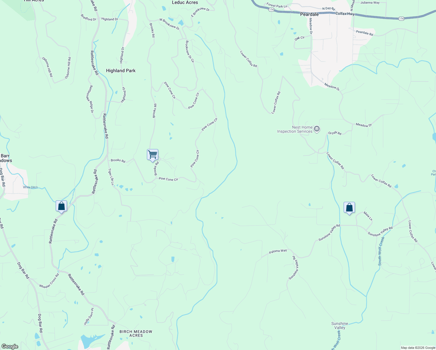 map of restaurants, bars, coffee shops, grocery stores, and more near 15513 Green Way Place in Grass Valley