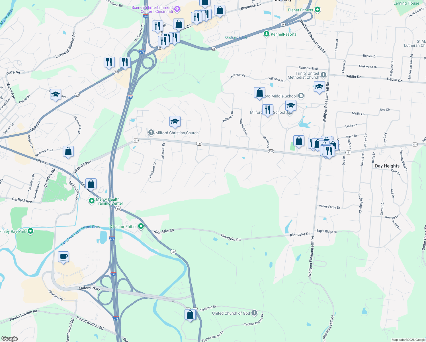 2 Ridgeview Court, Milford OH Walk Score