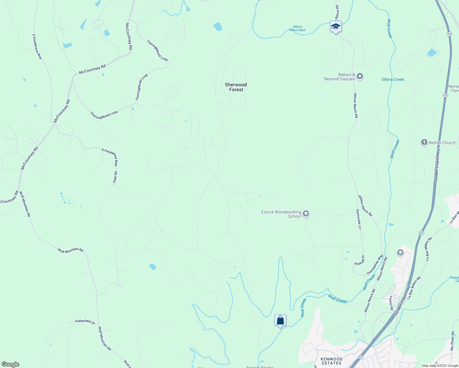 map of restaurants, bars, coffee shops, grocery stores, and more near 11306 Bixler Place in Grass Valley