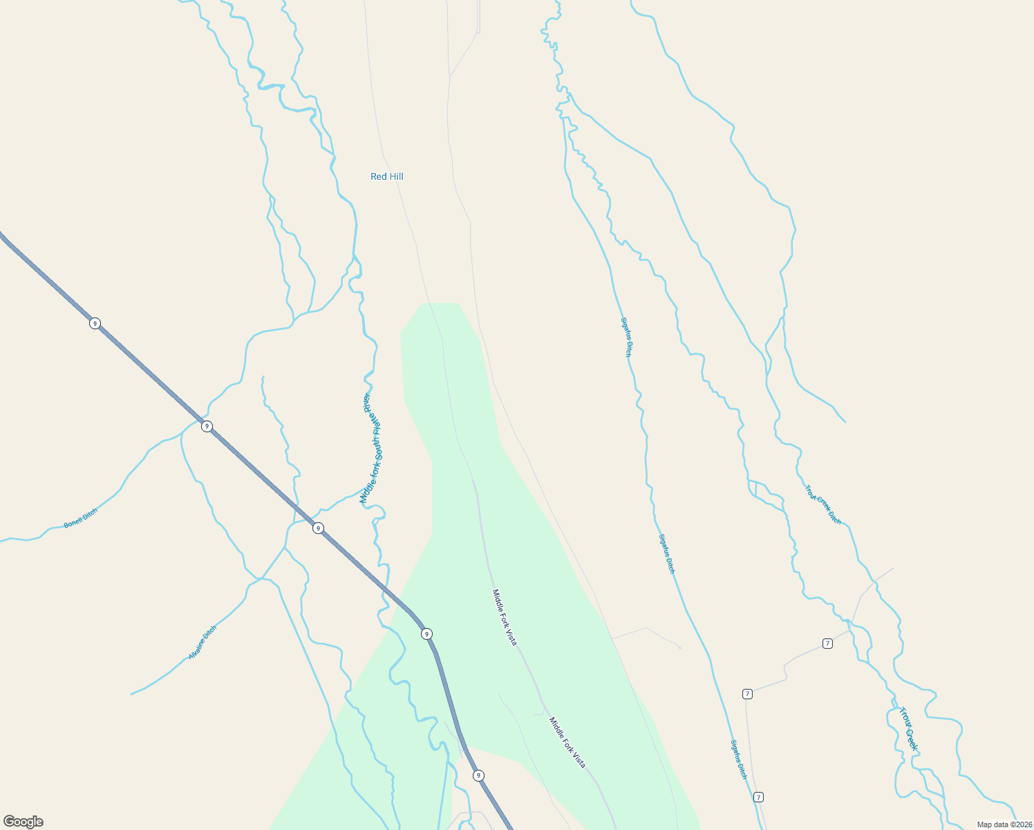 map of restaurants, bars, coffee shops, grocery stores, and more near 2578 Redhill Road in Fairplay