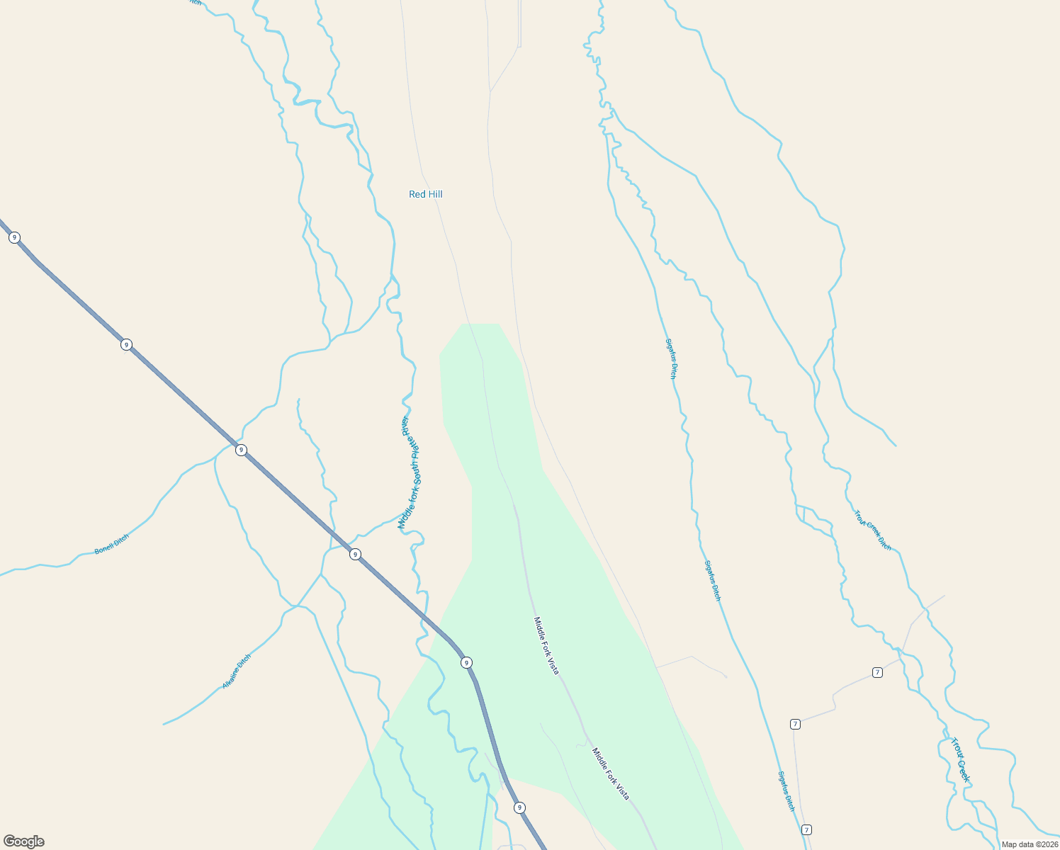 map of restaurants, bars, coffee shops, grocery stores, and more near 2601 Redhill Road in Fairplay