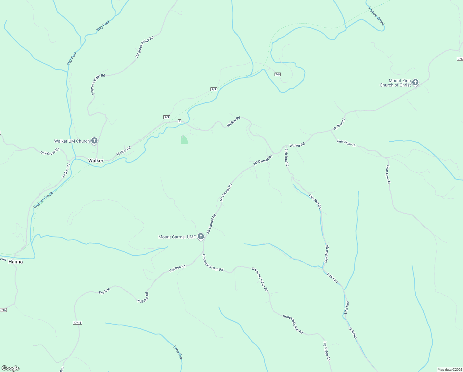 map of restaurants, bars, coffee shops, grocery stores, and more near 602 Mount Carmel Road in Walker