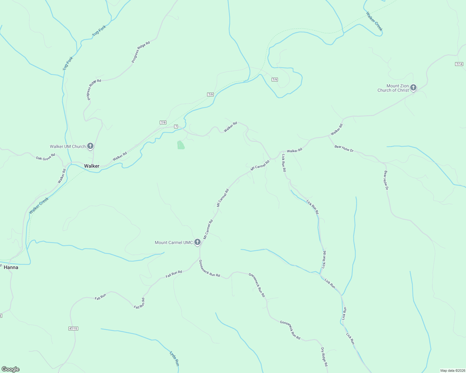 map of restaurants, bars, coffee shops, grocery stores, and more near 602 Mount Carmel Road in Walker