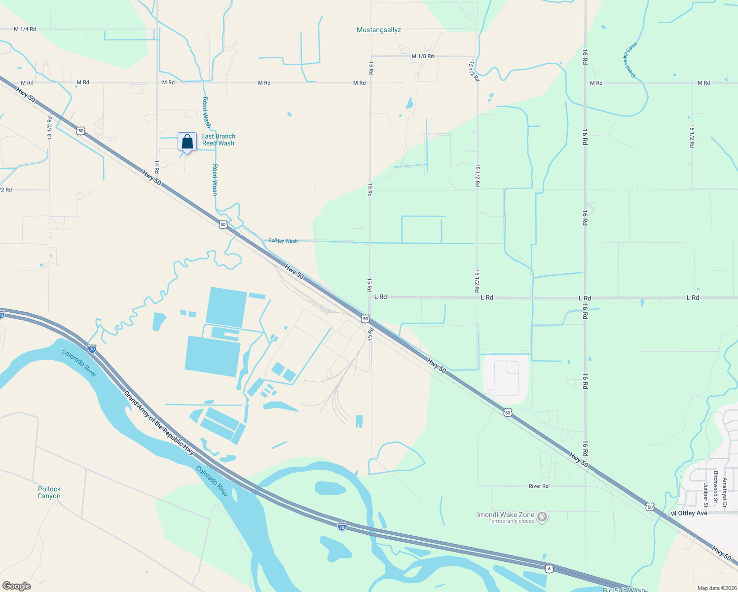 map of restaurants, bars, coffee shops, grocery stores, and more near 1165 15 Road in Loma