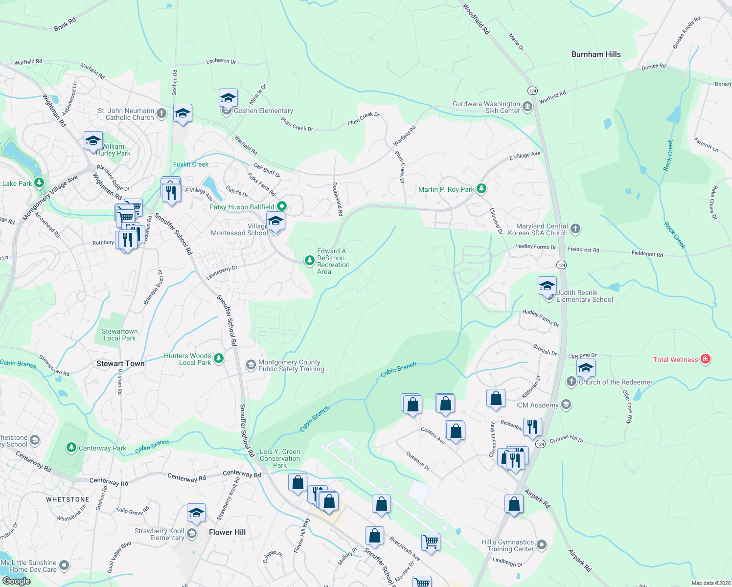 map of restaurants, bars, coffee shops, grocery stores, and more near 19900 Collingdale Place in Gaithersburg