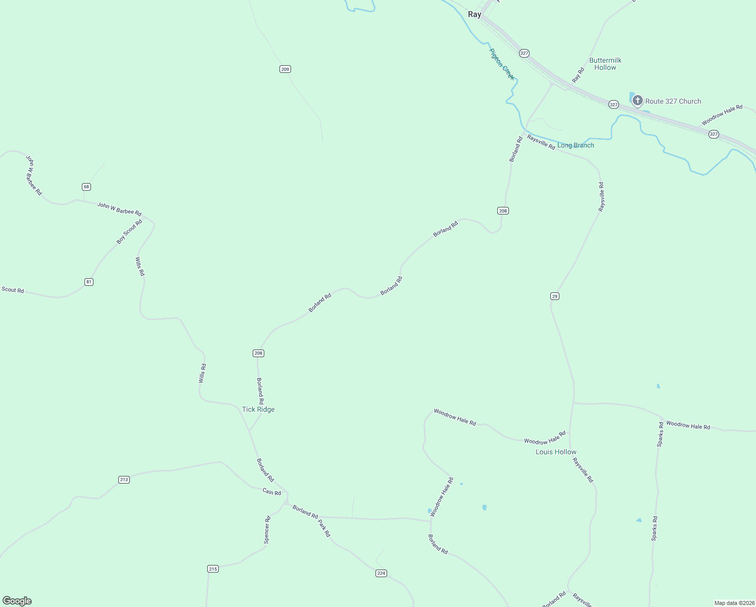 map of restaurants, bars, coffee shops, grocery stores, and more near 3060 Borland Road in Ray