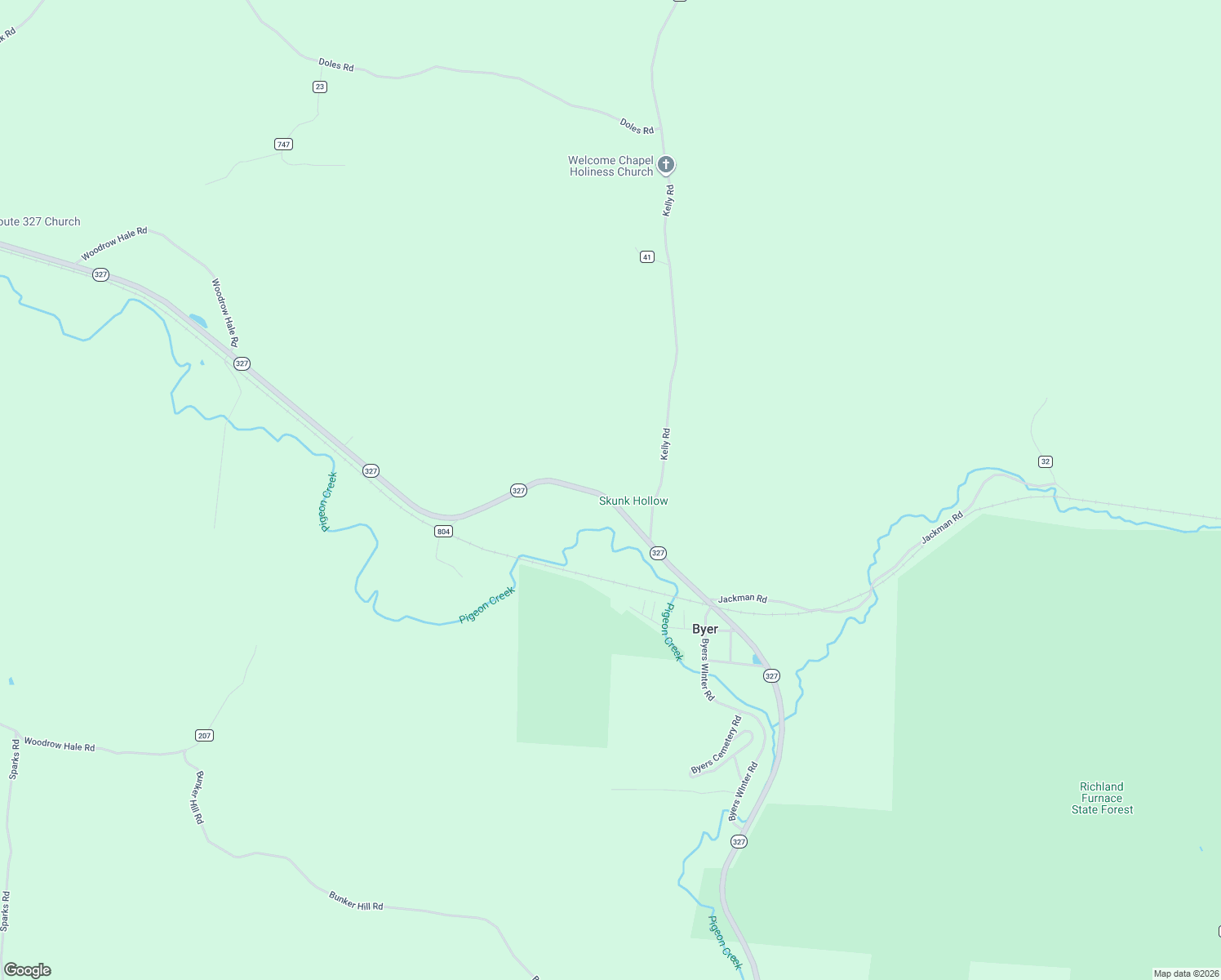 map of restaurants, bars, coffee shops, grocery stores, and more near 18206 Ohio 327 in Wellston