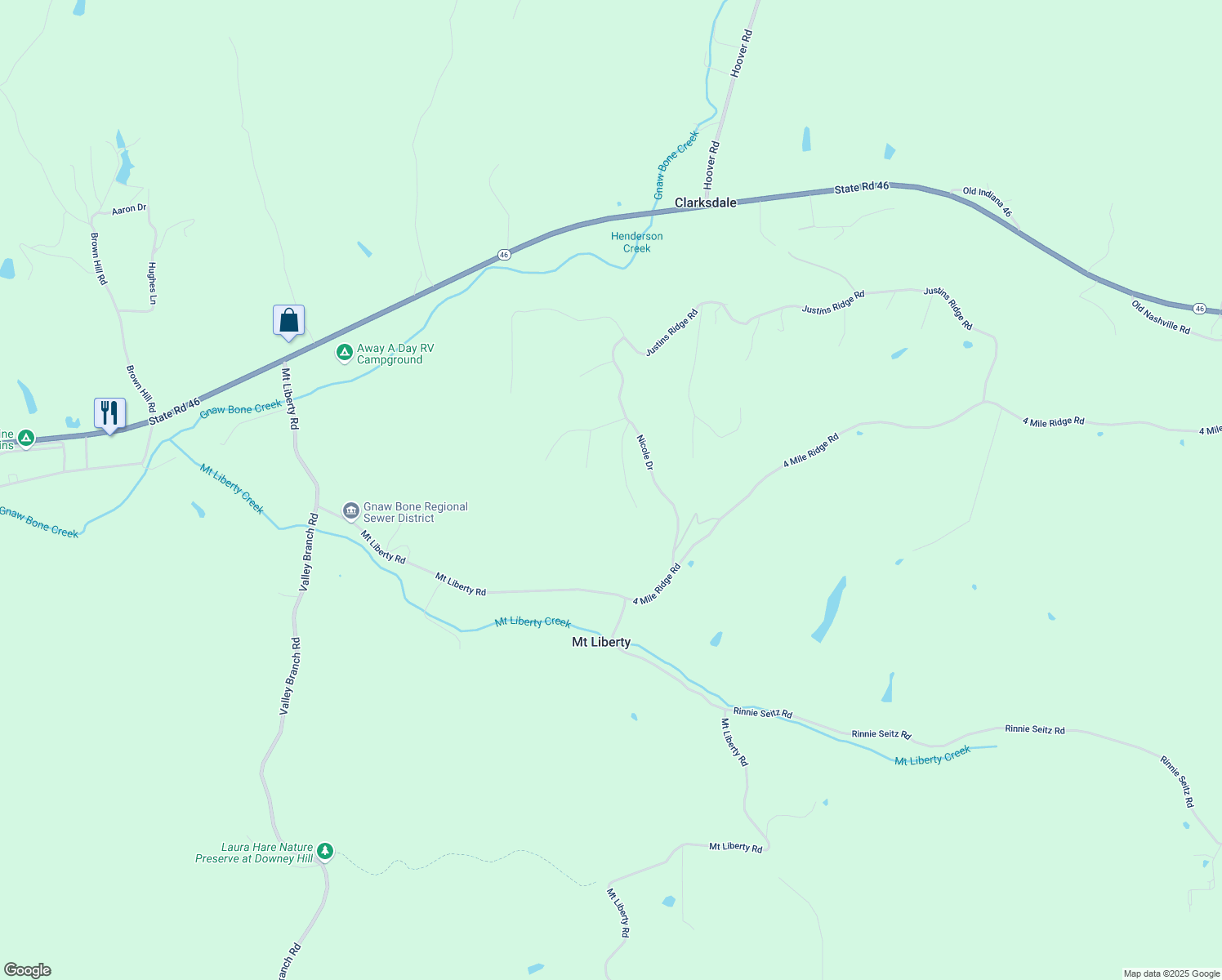 map of restaurants, bars, coffee shops, grocery stores, and more near 6592 Jason Drive in Nashville