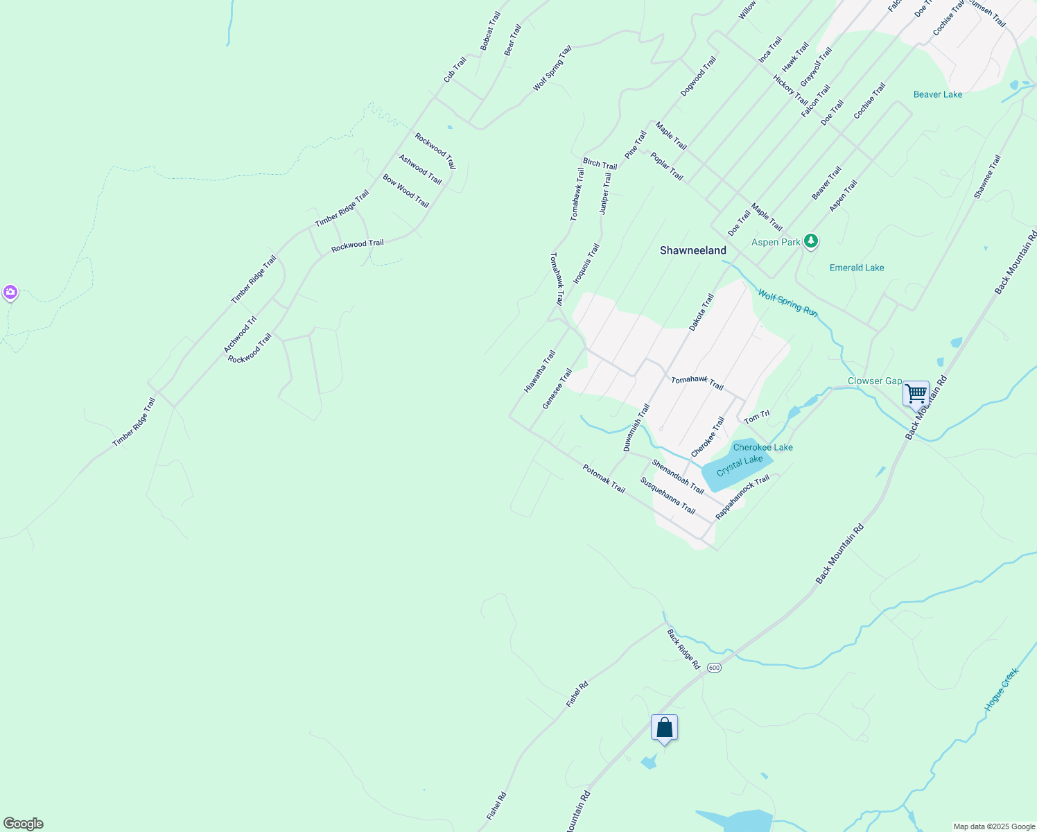 map of restaurants, bars, coffee shops, grocery stores, and more near 143 Hiawatha Trail in Winchester