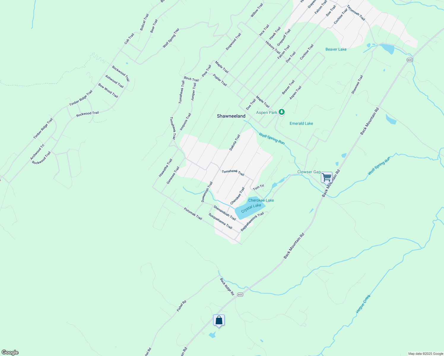 map of restaurants, bars, coffee shops, grocery stores, and more near 503 Tomahawk Trail in Winchester