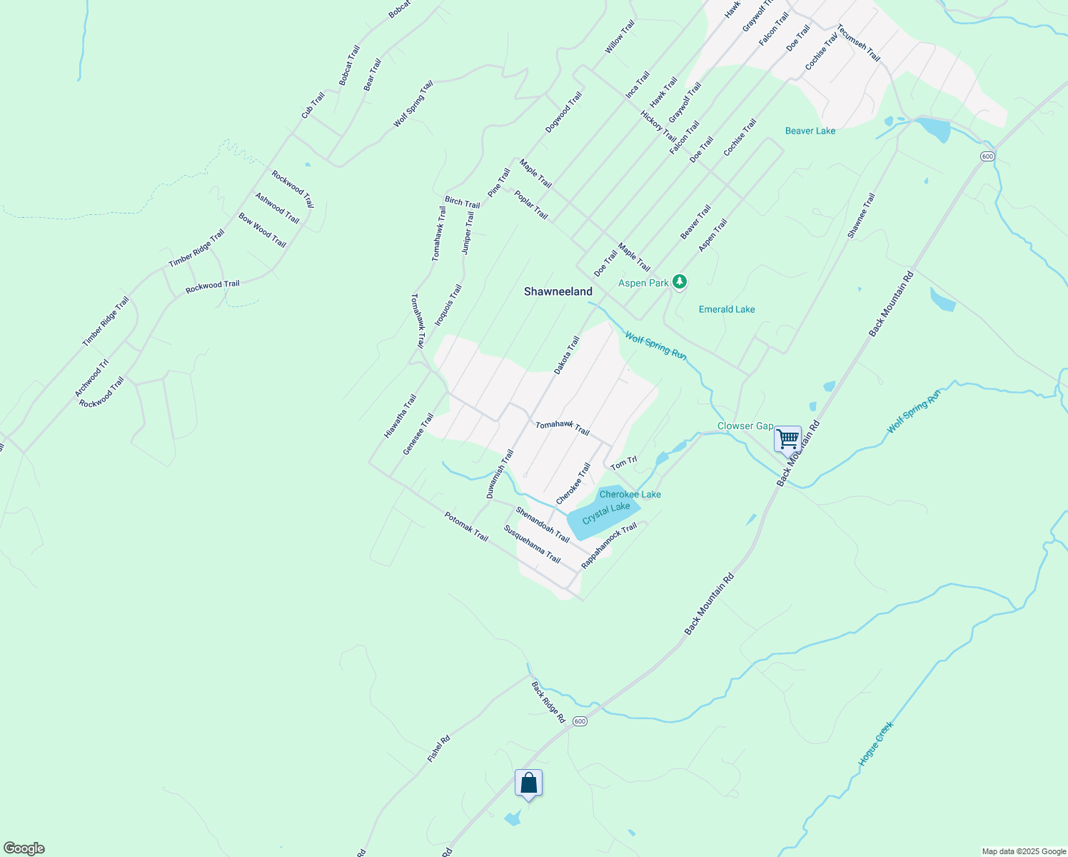 map of restaurants, bars, coffee shops, grocery stores, and more near 503 Tomahawk Trail in Winchester