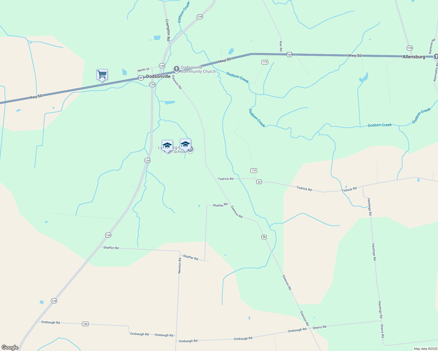 map of restaurants, bars, coffee shops, grocery stores, and more near 1991 Tedrick Road in Hillsboro