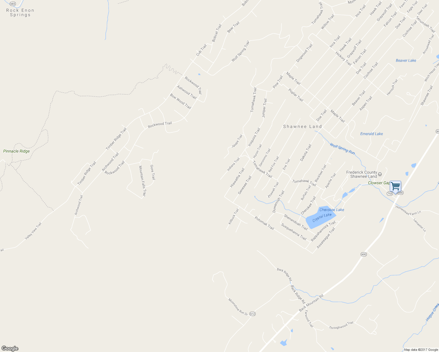 map of restaurants, bars, coffee shops, grocery stores, and more near 132 Indiana Trail in Winchester