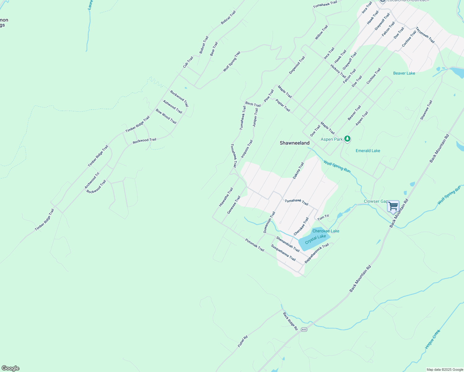 map of restaurants, bars, coffee shops, grocery stores, and more near 112 Hiawatha Trail in Winchester