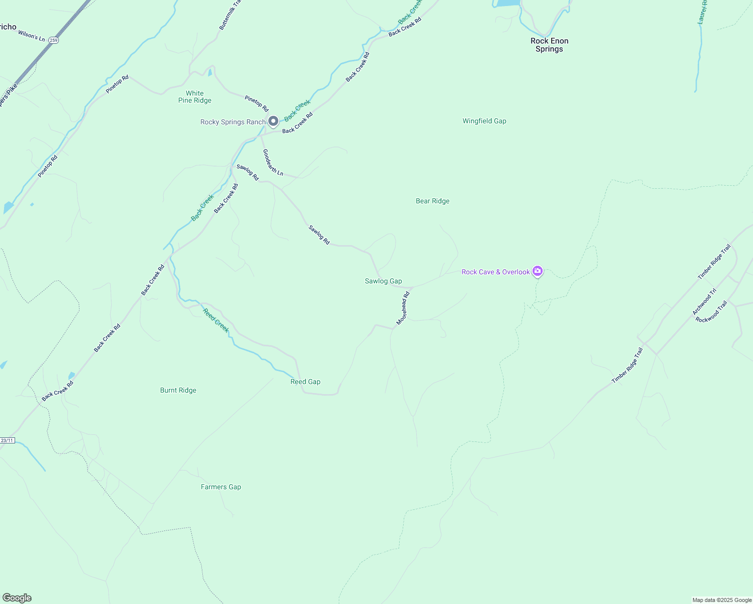 map of restaurants, bars, coffee shops, grocery stores, and more near 580 Sawlog Road in Gore