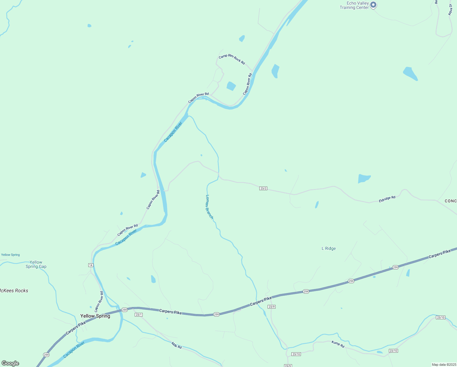map of restaurants, bars, coffee shops, grocery stores, and more near Eldridge Road in High View