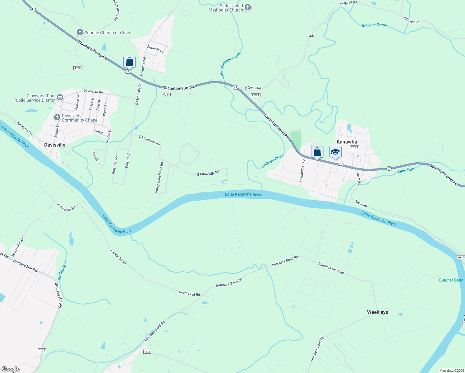 map of restaurants, bars, coffee shops, grocery stores, and more near 21 Wilderness Valley in Wood