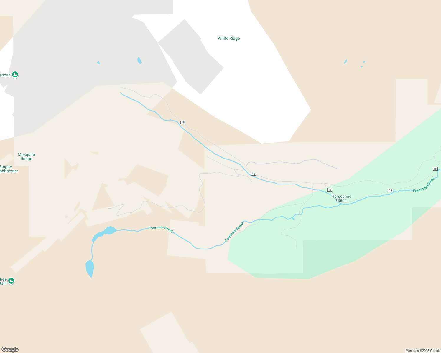 map of restaurants, bars, coffee shops, grocery stores, and more near 170 Silver Heels Road in Fairplay