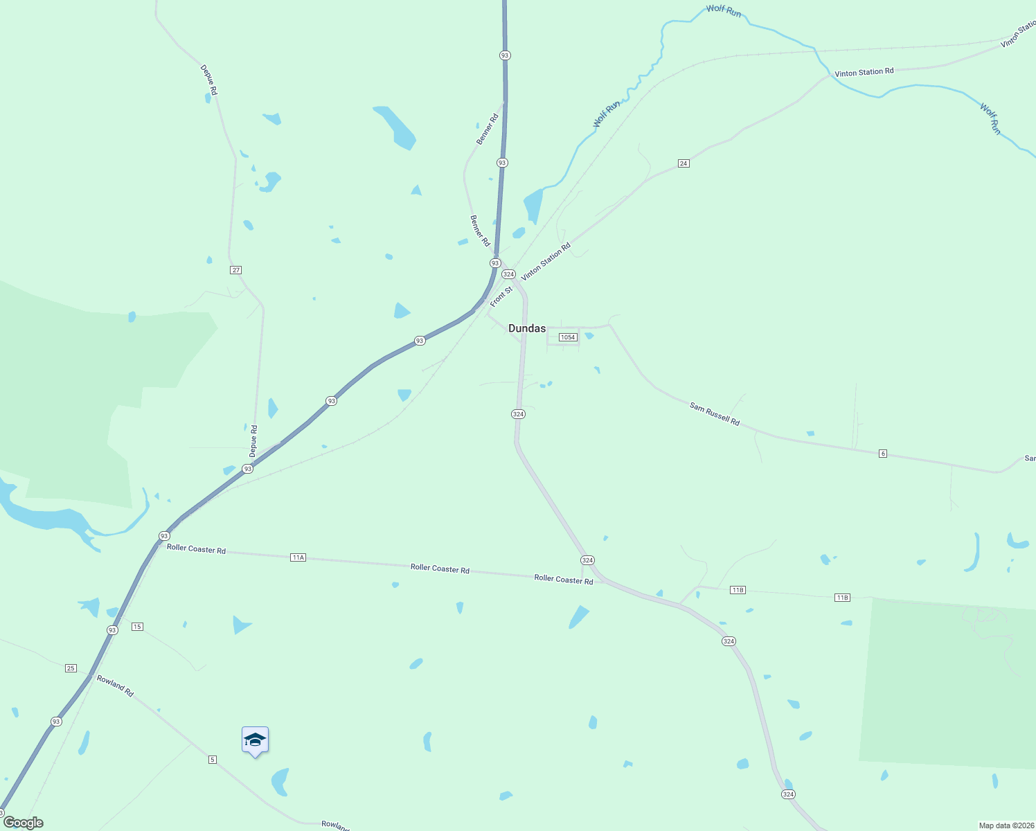 map of restaurants, bars, coffee shops, grocery stores, and more near 35887 Ohio 324 in Hamden